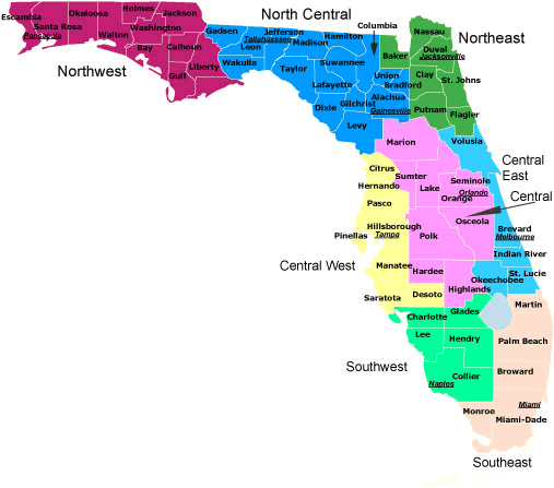 Partners in Florida map